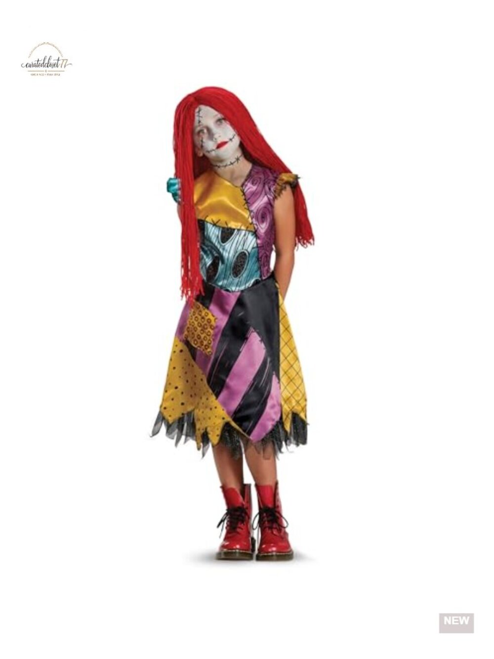 Sally Deluxe Costume Kids Pullover Dress Cosplay Halloween Nightmare
